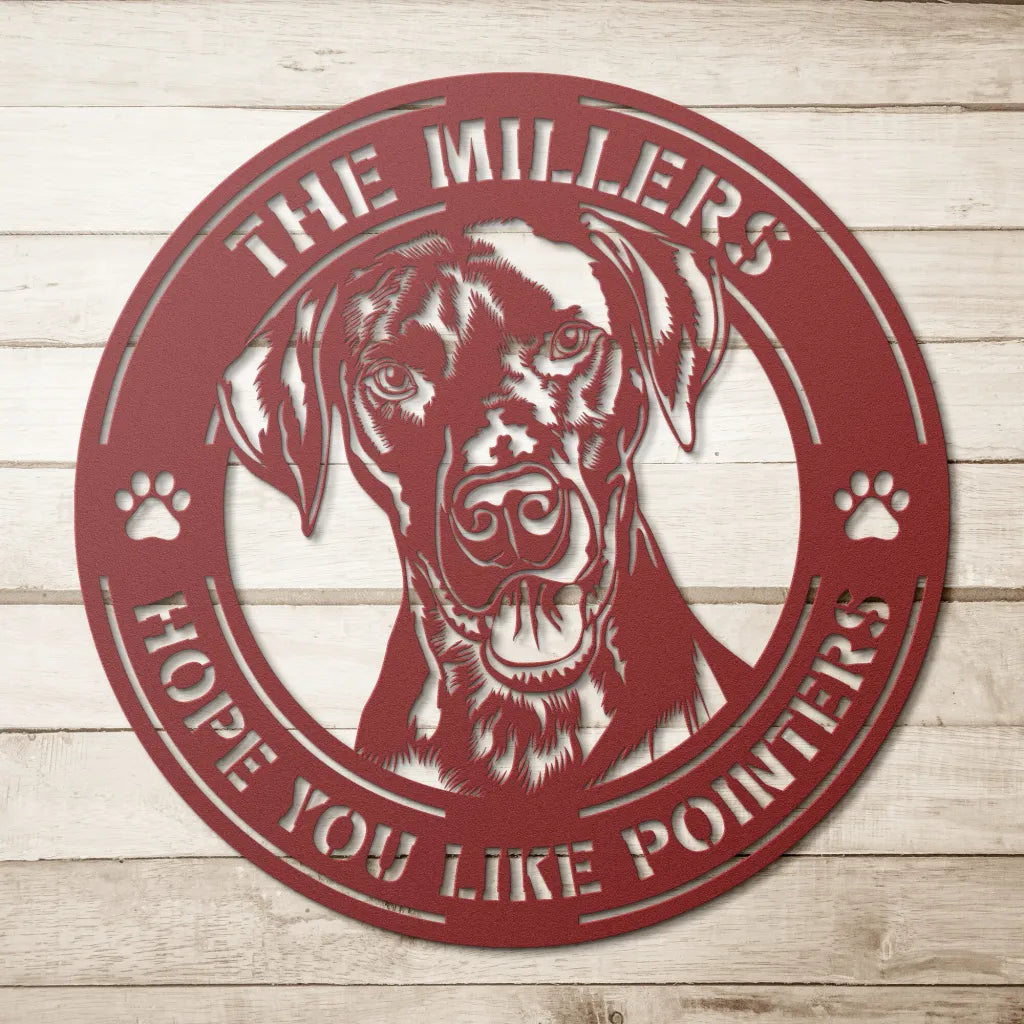 Custom Pointer Metal Art - Pointers Gifts - Personalized Dog