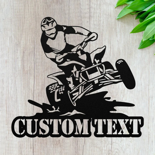 Custom Quad Metal Wall Art Personalized ATV Name Sign Gift