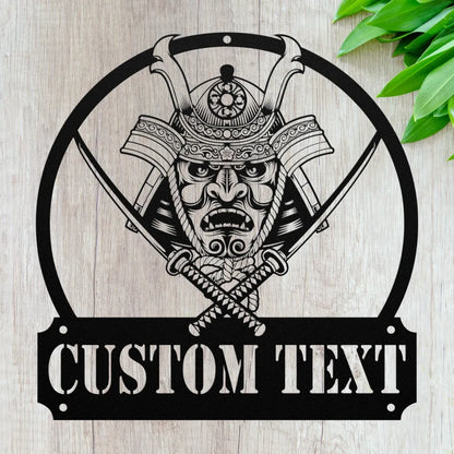 Custom Samurai Metal Wall Art - Personalized Samurai Sign -