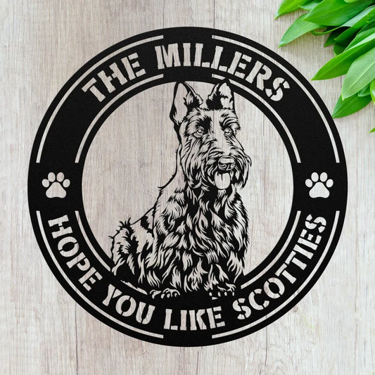 Custom Scottish Terrier Metal Sign - Personalized Dog Owner