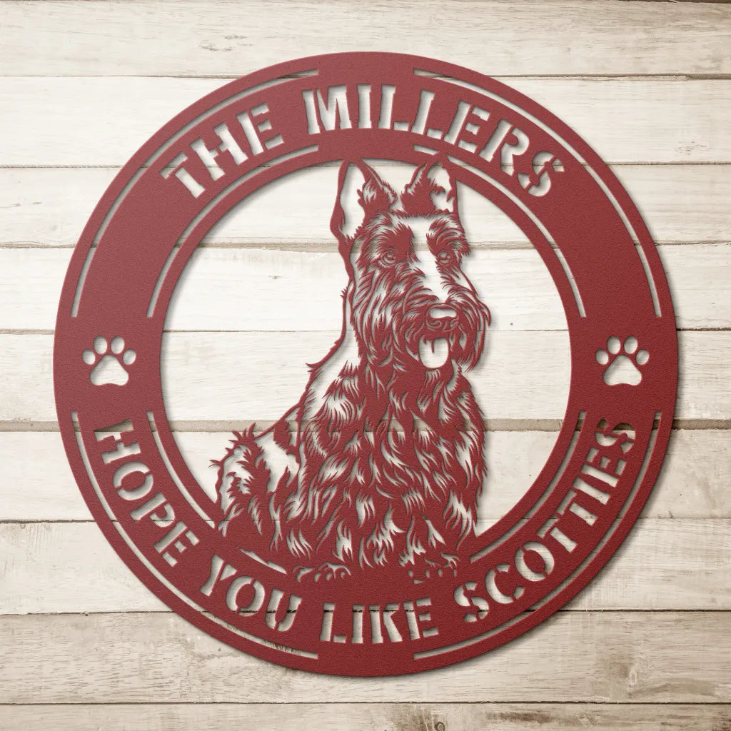 Custom Scottish Terrier Metal Sign - Personalized Dog Owner