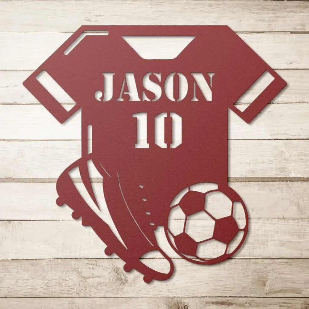 Custom Soccer Metal Sign - Personalized Soccer Wall Art For