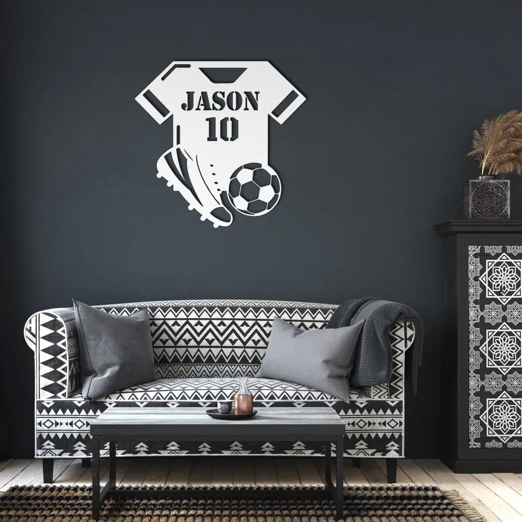 Custom Soccer Metal Sign - Personalized Soccer Wall Art For