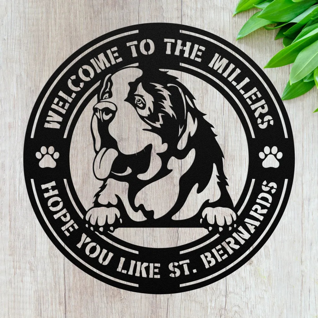 Custom St. Bernard Metal Sign - Saint Bernard Gifts - Gift