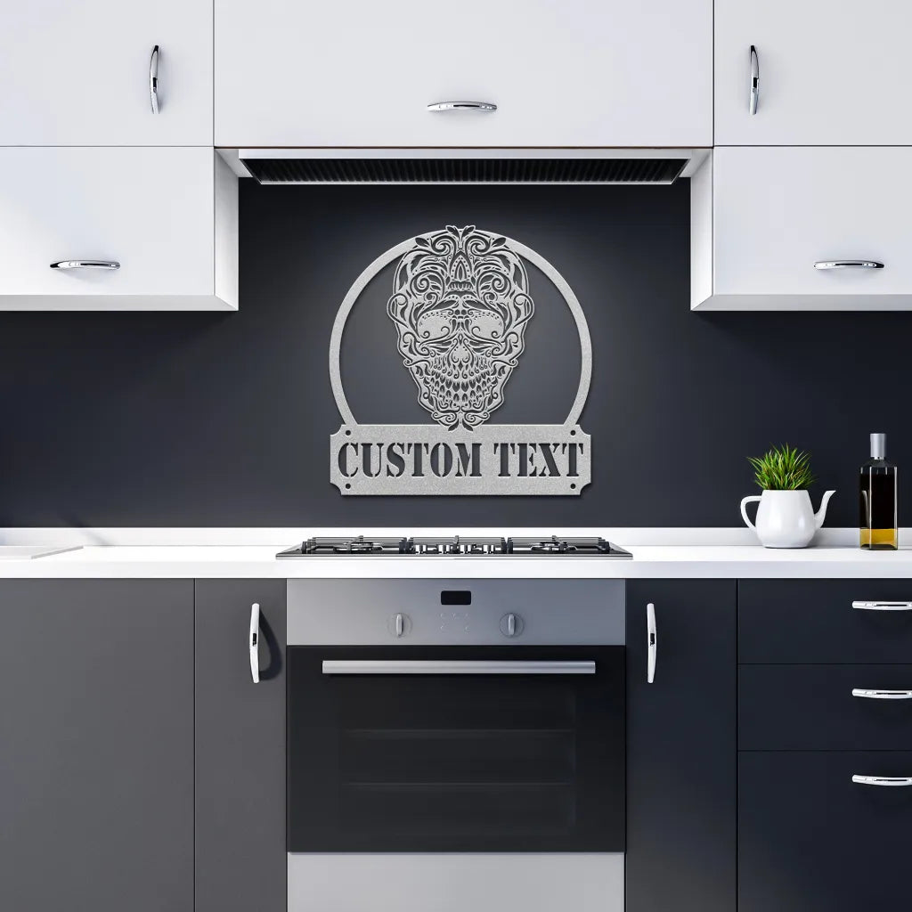 Custom Sugar Skull Sign - Personalized Sugar Skull Metal