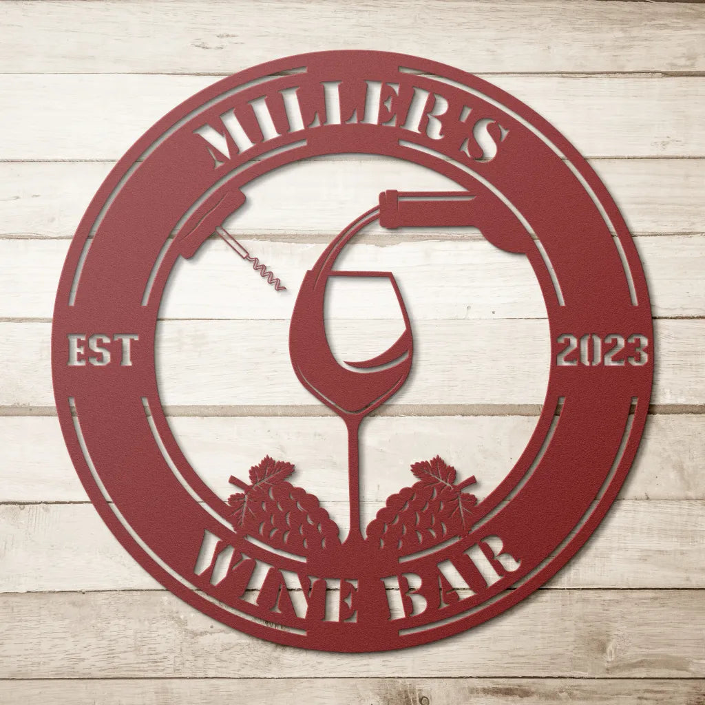 Custom Wine Bar Metal Sign For Home Decor - Personalized