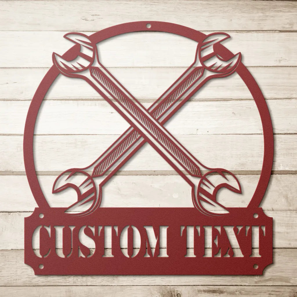 Custom Workshop Sign - Personalized Garage Metal Wall Art -