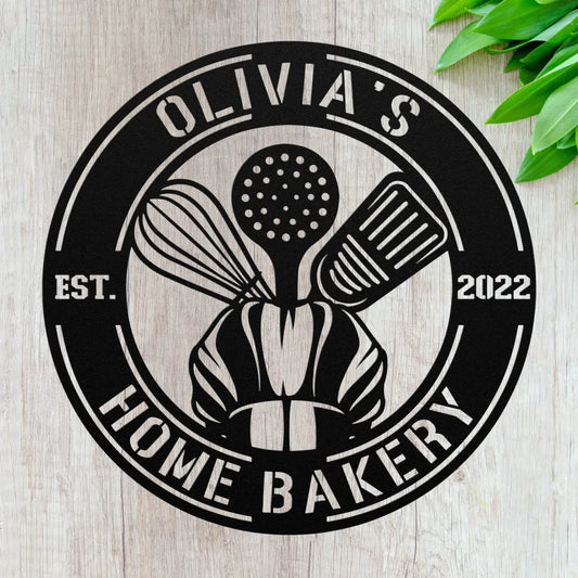 Personalized Bakery Metal Wall Art Custom Kitchen Sign Wall