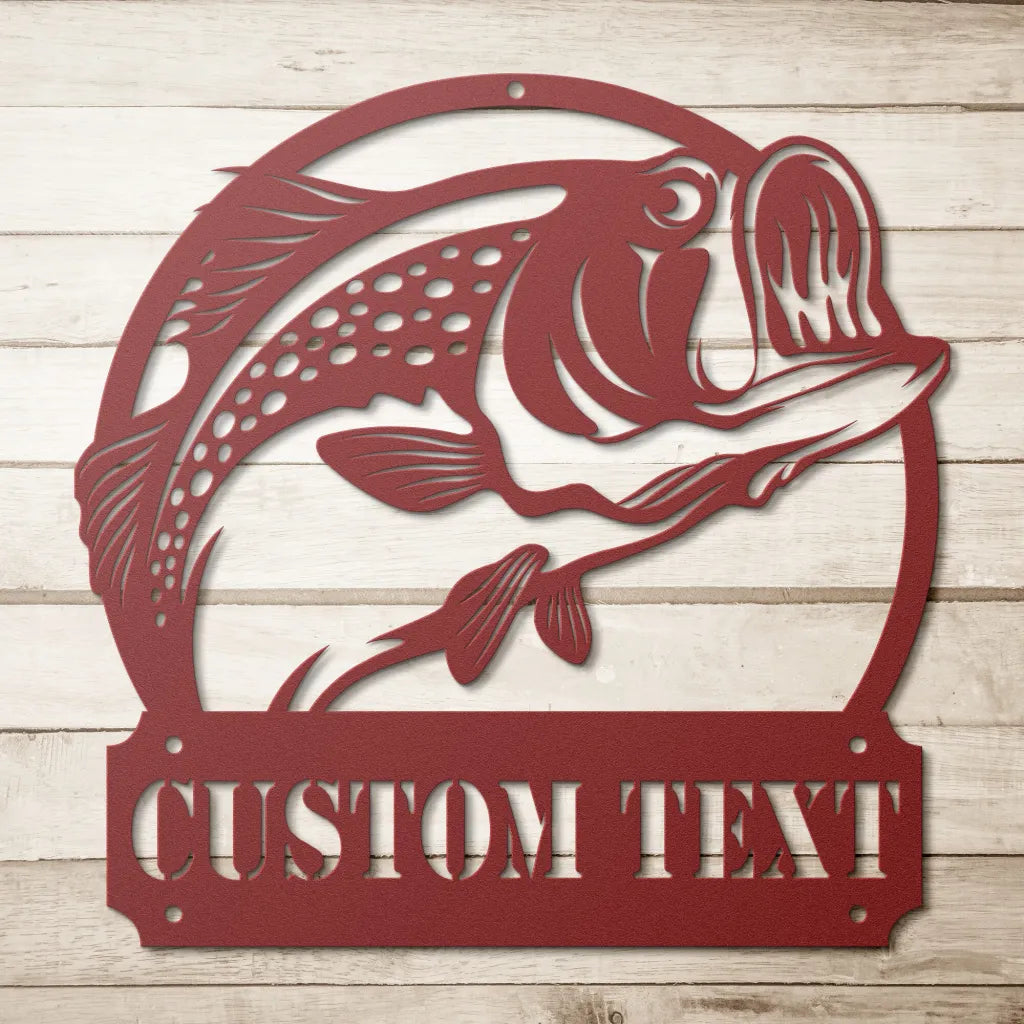 Custom Bass Fishing Metal Wall Art LED Light - Personalized Fisher