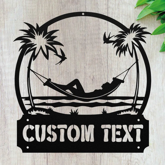 Personalized Beach House Metal Wall Art Custom Coastal