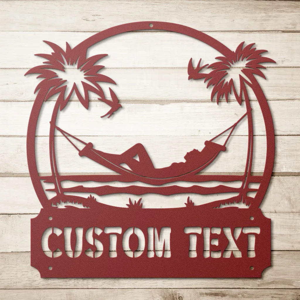 Personalized Beach House Metal Wall Art Custom Coastal