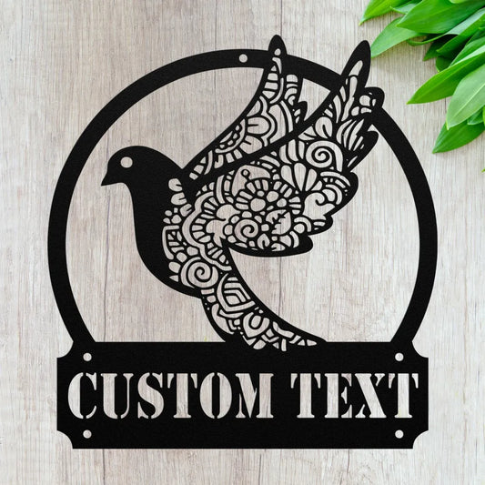 Personalized Bird Garden Metal Wall Art Custom Birds Sign