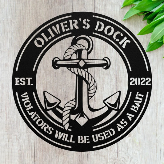 Personalized Boat House Metal Wall Art Custom Funny Anchor