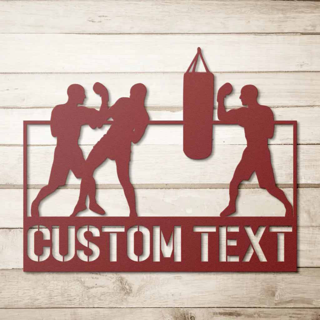  Custom Man Boxing Sign Metal Wall Art Led Light- Boxing Gifts  for Men- Workout Room Boxing Gym Sign Home Gym Decor- Boxer Name Birthday  Gift : Home & Kitchen