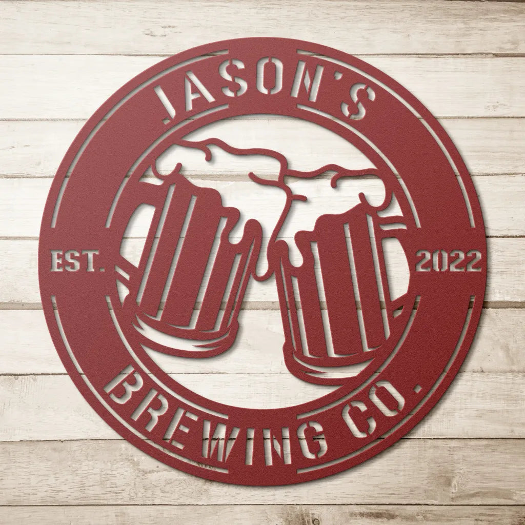 Personalized Brewery Metal Sign Beer Room Decor Ideas - Red