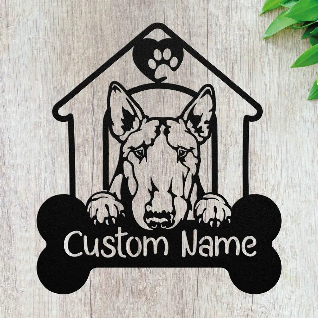 Personalized Bull Terrier Metal Wall Art Custom Dog Sign For