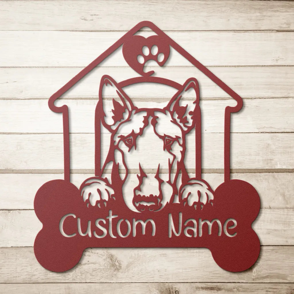 Personalized Bull Terrier Metal Wall Art Custom Dog Sign For