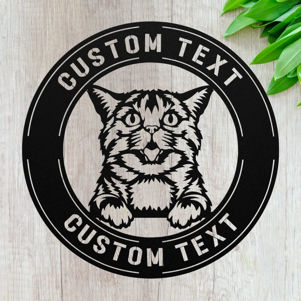 Personalized Cat Metal Wall Art Custom Cats Welcome Sign For