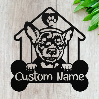 Personalized Chihuahua Metal Wall Art Custom Chihuahua Sign