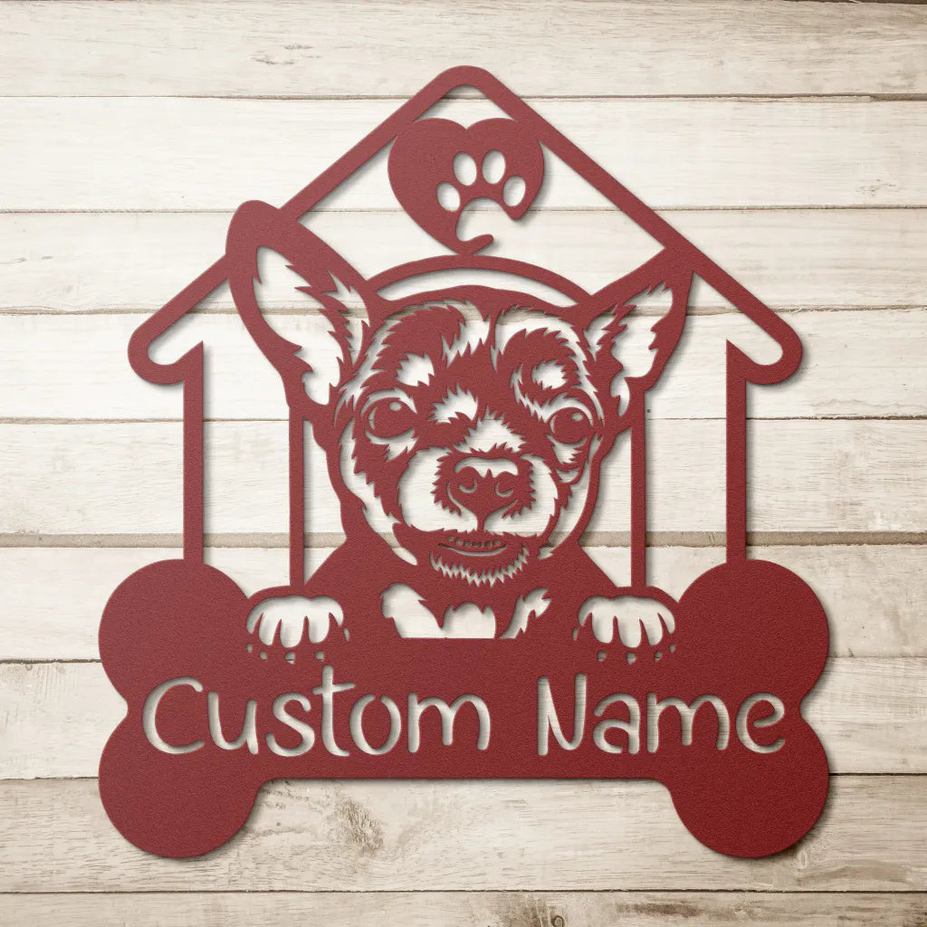 Personalized Chihuahua Metal Wall Art Custom Chihuahua Sign