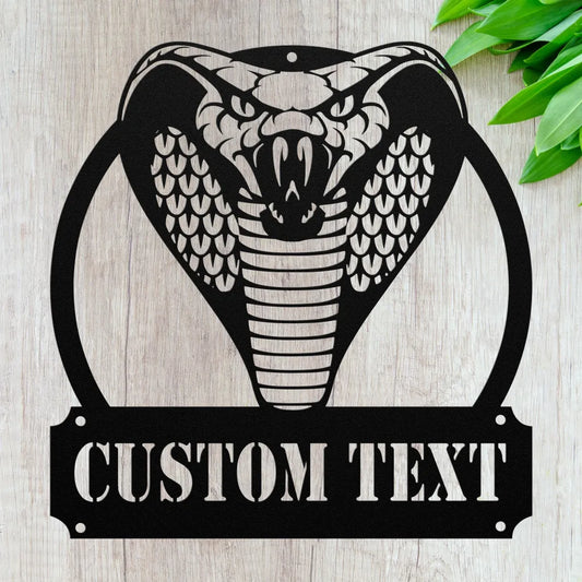 Personalized Cobra Metal Wall Art Custom Snake Business Logo