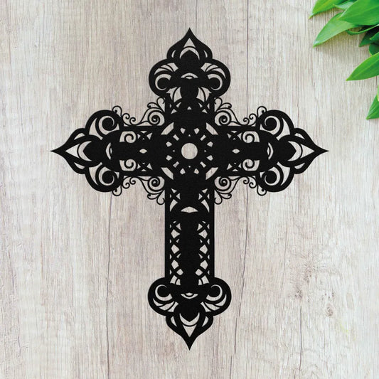 Personalized Cross Metal Art - Religious Gift for Christians