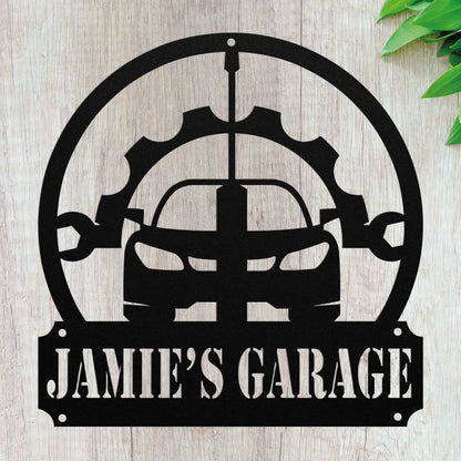 Personalized Dad’s Garage Metal Wall Art Custom Father’s