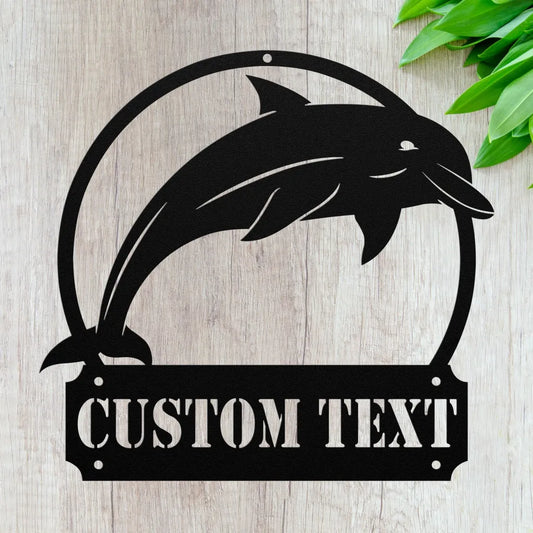 Personalized Dolphin Metal Wall Art Custom Dolphins Sign For