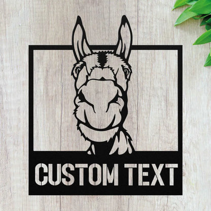 Personalized Donkey Metal Wall Art Custom Donkey Sign For