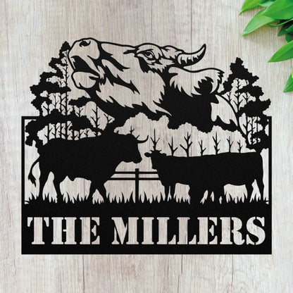 Personalized Farm House Metal Wall Art Custom Family Name