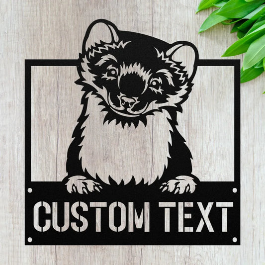 Personalized Ferret Wall Art Decor Custom Ferret Metal