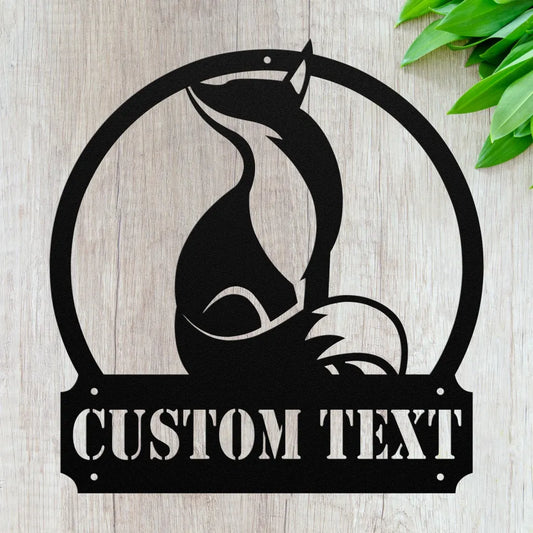 Personalized Fox Metal Wall Art Custom Fox Sign Decor -