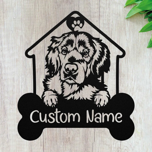 Personalized Golden Retriever Metal Wall Art Custom Golden