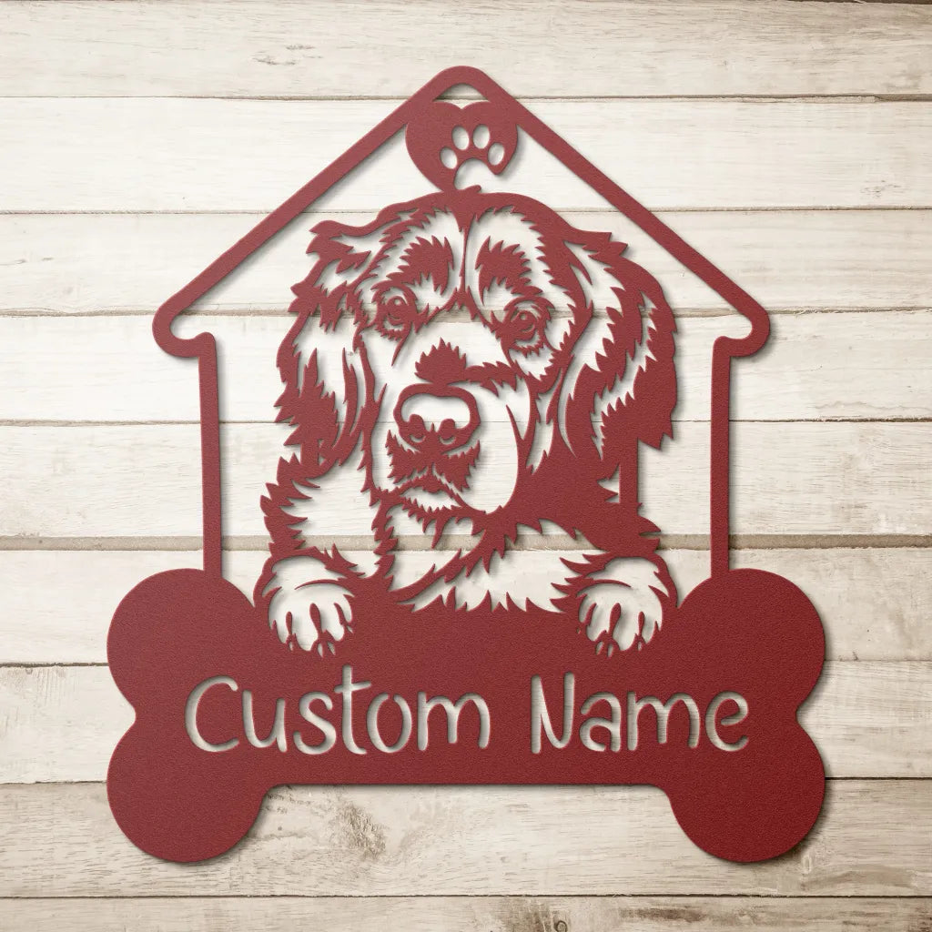 Personalized Golden Retriever Metal Wall Art Custom Golden