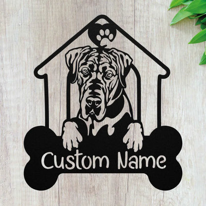 Personalized Great Dane Metal Wall Art Custom Dog Sign For