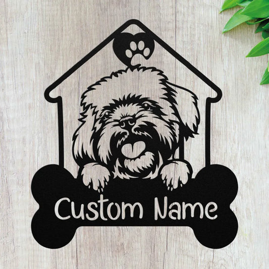 Personalized Havana Red Bichon Frise Metal Wall Art Custom