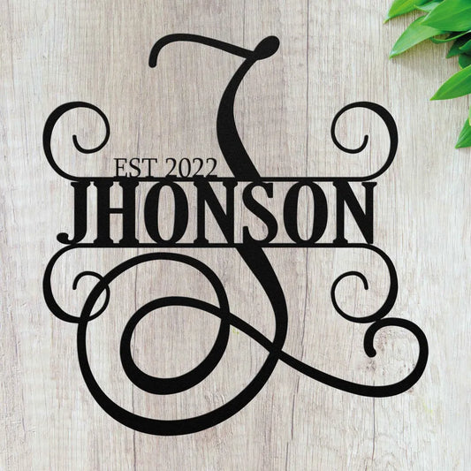 Personalized Last Name Metal Wall Art Custom Family Address