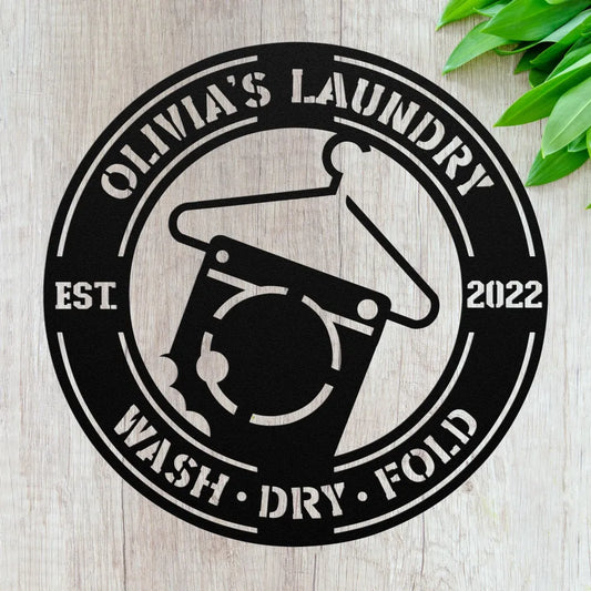 Personalized Laundry Room Metal Wall Art Custom Laundry Sign