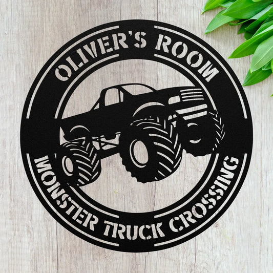 Personalized Monster Truck Metal Wall Art Custom Monster