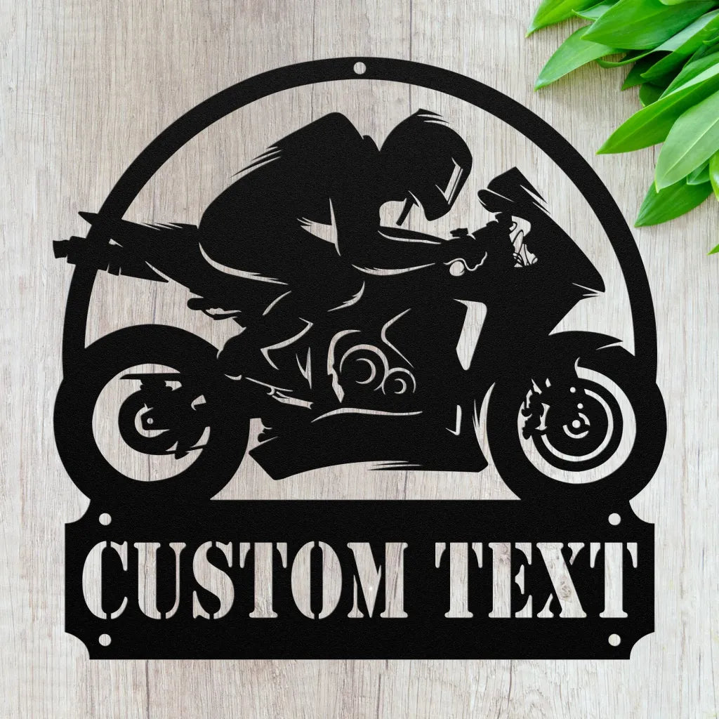 Personalized Motocross Biker Metal Wall Art - Custom