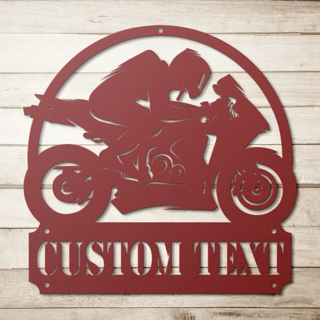 Personalized Motocross Biker Metal Wall Art - Custom