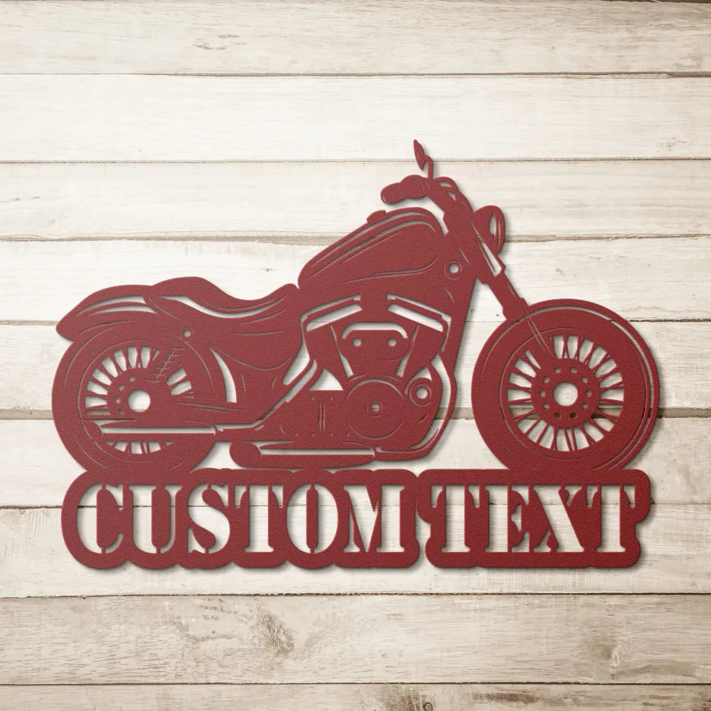 Personalized Motorcycle Metal Wall Art Custom Biker Sign -