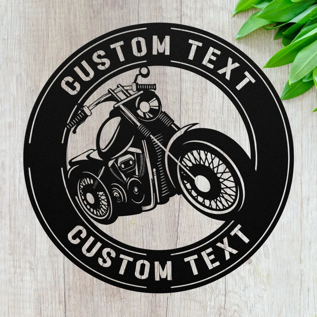 Personalized Motorcycle Metal Wall Art Custom Rider Sign For