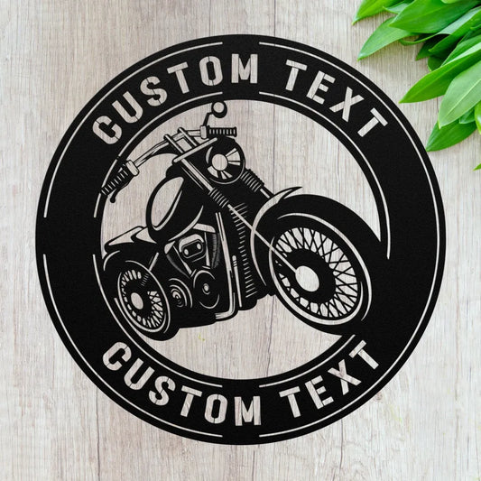 Personalized Motorcycle Metal Wall Art Custom Rider Sign For