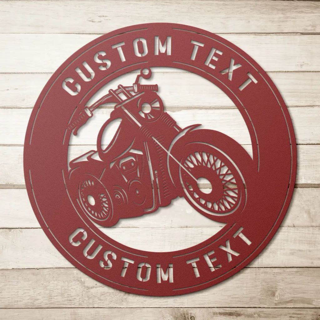 Personalized Motorcycle Metal Wall Art Custom Rider Sign For