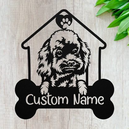 Personalized Poodle Metal Wall Art Custom Poodles Sign -