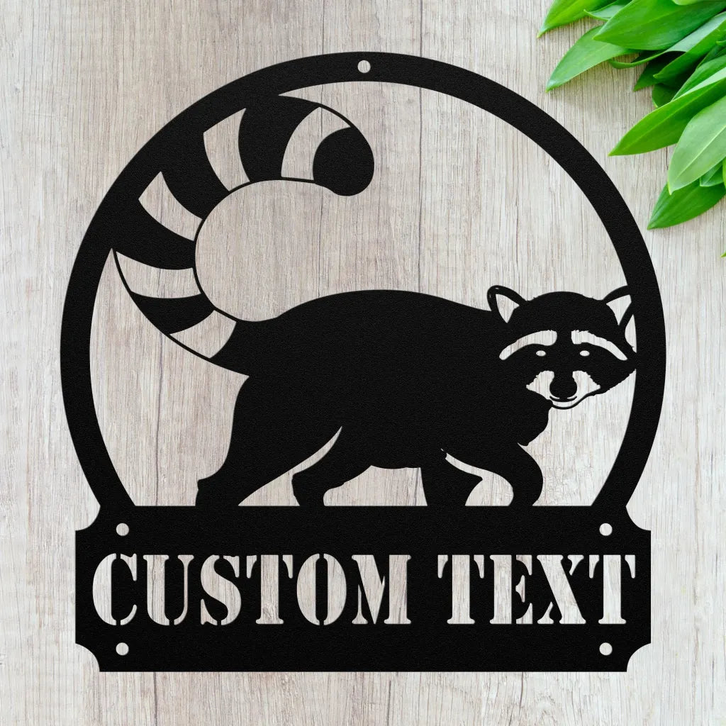 Personalized Raccoon Metal Wall Art Custom Raccoons Sign
