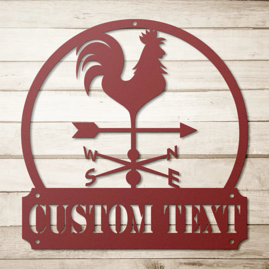 Personalized Rooster Sign - Custom Farm House Wall Decor -