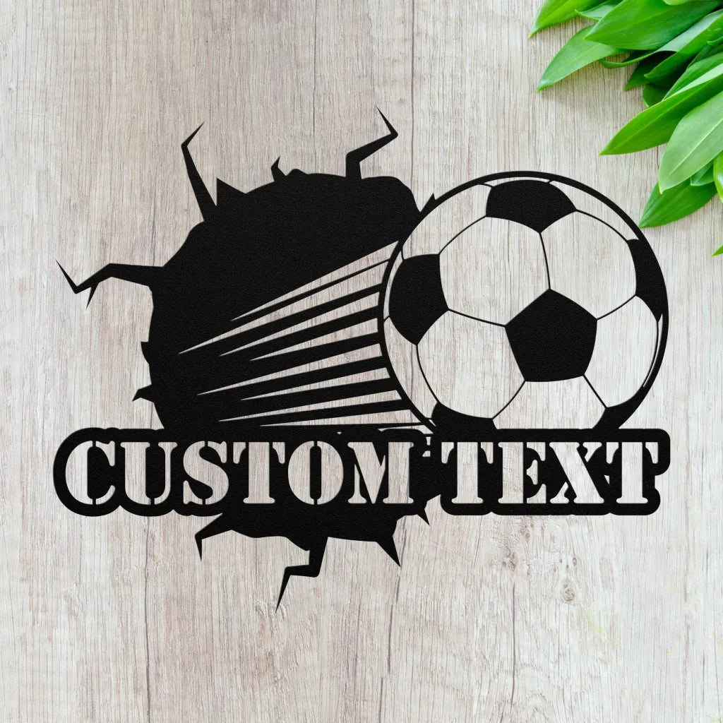 Personalized Soccer Metal Wall Art Custom Soccer Sign -