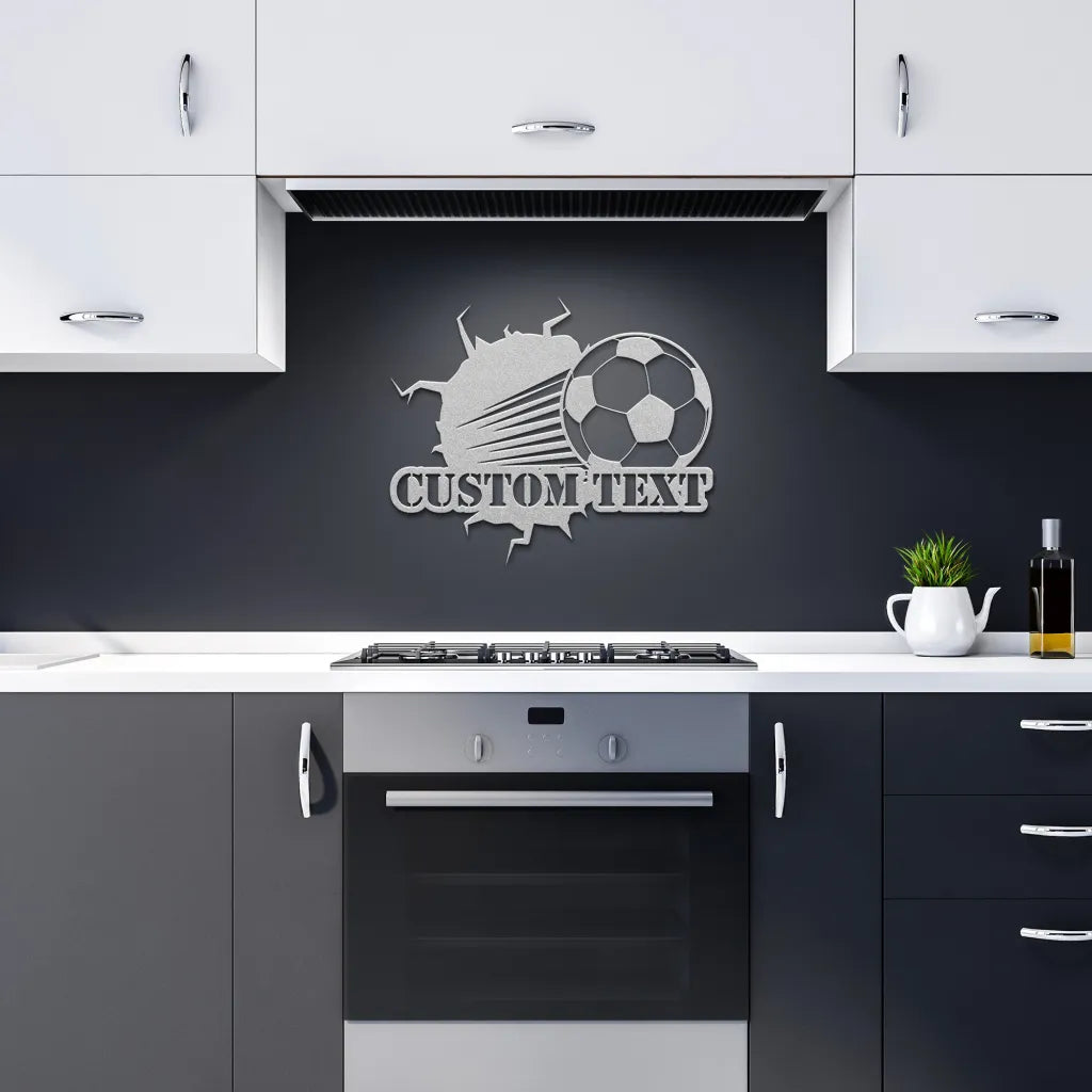 Personalized Soccer Metal Wall Art Custom Soccer Sign -